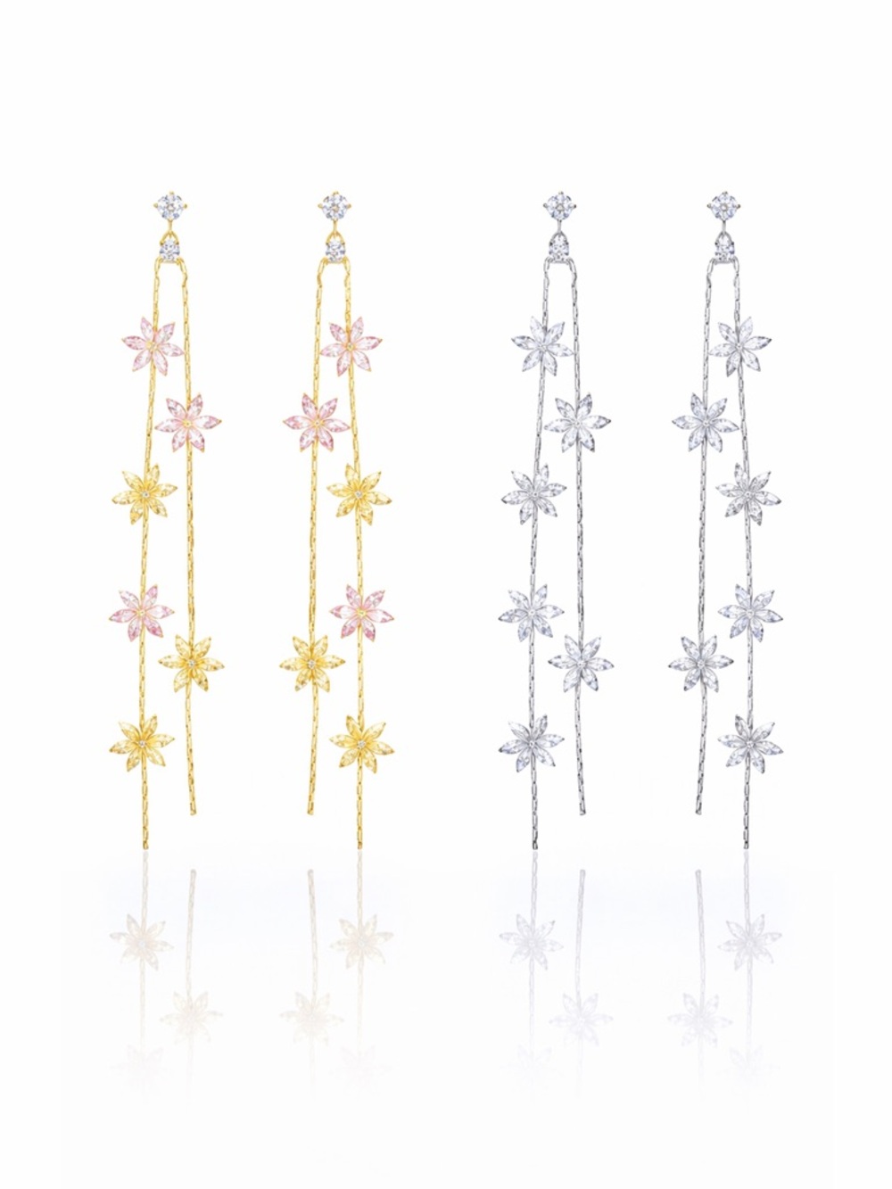 Swarovski Crystals Dangle Earrings The Shirin - Picture 1 of 7